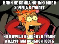 Блин не спица ночью мне и хочеца в туалет Но я лучше не пойду в туалет а вдруг там ночьной гость