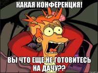 КАкая конференция! Вы что еще не готовитесь на дачу??