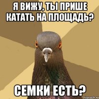 Я вижу, ты прише катать на площадь? Семки есть?