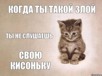 Когда ты такой злой ты не слушаешь свою кисоньку