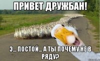 Привет дружбан! э... постой... а ты почему не в ряду?