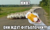 НИК! ОНИ ЖДУТ ФУТБОЛОЧКИ!!!