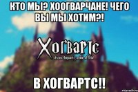 Кто мы? Хоогварчане! Чего вы мы хотим?! В Хогвартс!!