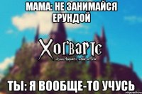 Мама: не занимайся ерундой Ты: Я вообще-то учусь