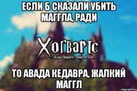 Если б сказали убить маггла, ради то авада кедавра, жалкий маггл