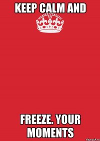 KEEP CALM AND FREEZE. YOUR MOMENTS