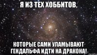 Я из тех хоббитов, которые сами уламывают Гендальфа идти на дракона!