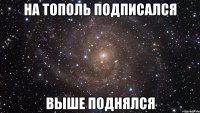 На тополь подписался выше поднялся