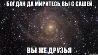 БОГДАН ДА МИРИТЕСЬ ВЫ С САШЕЙ ВЫ ЖЕ ДРУЗЬЯ