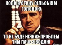 Коли я стану сільськім головою То не буде ніяких проблем тим паче з водою