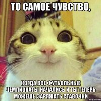 то самое чувство, когда все футбольные чемпионаты начались и ты теперь можешь заряжать ставочки