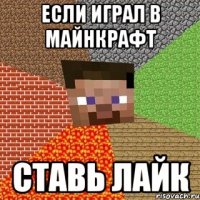 Если играл в майнкрафт Ставь лайк