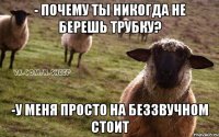 - Почему ты никогда не берешь трубку? -У меня просто на беззвучном стоит