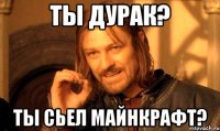 Ты дурак? ты сьел майнкрафт?