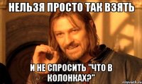 НЕЛЬЗЯ ПРОСТО ТАК ВЗЯТЬ И НЕ СПРОСИТЬ "ЧТО В КОЛОНКАХ?"