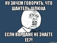 Ну зачем говорить, что Шантель шлюха если вы даже не знаете ее?!