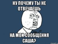 Ну почему ты не отвечаешь на мои сообщения Саша?