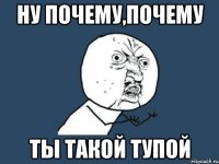 Ну почему,почему ты такой тупой