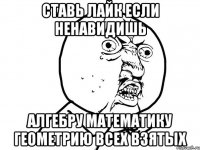 ставь лайк если ненавидишь алгебру математику геометрию всех взятых