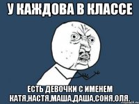 У каждова в классе Есть девочки с именем Катя,Настя,Маша,Даша,Соня,Оля.