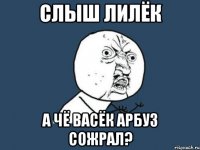 Слыш Лилёк А чё Васёк Арбуз сожрал?