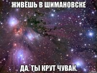 Живёшь в Шимановске Да, ты крут чувак.