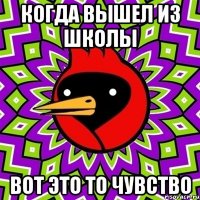 когда вышел из школы вот это то чувство