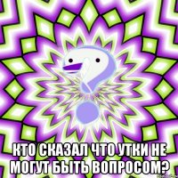  Кто сказал что утки не могут быть вопросом?