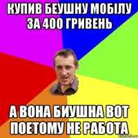 Купив беушну мобiлу за 400 гривень А вона биушна вот поетому не работа