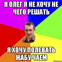 Я Олег я не хочу не чего решать Я хочу полевать жабу чаем