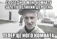 Сьогодні в мою комнату залетів великий шершень тепер це його комната