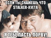 Если ты скажешь что STALKER-Хуета Я тебе пасть порву!