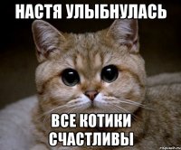 Настя улыбнулась Все котики счастливы