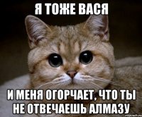 Я тоже Вася И меня огорчает, что ты не отвечаешь Алмазу