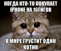 КОГДА КТО-ТО ПОКУПАЕТ IPHONE НА 16ГИГОВ В МИРЕ ГРУСТИТ ОДИН КОТИК