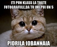 iti pun klass la toate fotografiile,da tu imi pui un 5 pidrila iobannaia