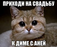 Приходи на свадьбу к Диме с Аней