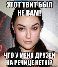 Этот твит был не вам! Что у меня друзей на речице нету!?