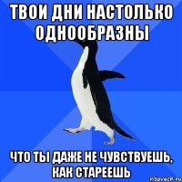 твои дни настолько однообразны что ты даже не чувствуешь, как стареешь