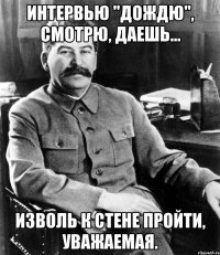 Интервью "Дождю", смотрю, даешь... изволь к стене пройти, уважаемая.