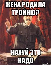 Жена родила тройню? Нахуй это надо