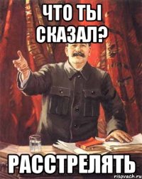 что ты сказал? расстрелять