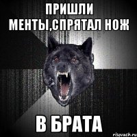 пришли менты,спрятал нож в брата