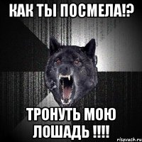 Как ты посмела!? Тронуть мою лошадь !!!!