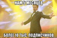 Нам 5 месяцев Более 10 тыс. подписчиков