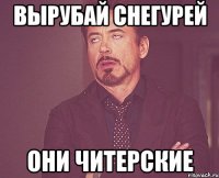 Вырубай снегурей Они читерские