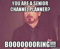 You are a senior channel planner? BOOOOOOORING!!!