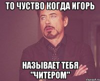 То чуство когда Игорь называет тебя "Читером"