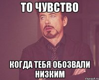 то чувство когда тебя обозвали низким