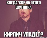 когда уже на этого шутника кирпич упадёт?